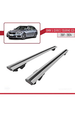Bmw 5 Series Touring (G31) 2017 ve Sonrası  HOOK Model Anahtar Kilitli Ara Atkı Tavan Barı GRİ