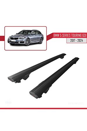Bmw 5 Series Touring (G31) 2017 ve Sonrası  HOOK Model Anahtar Kilitli Ara Atkı Tavan Barı SİYAH