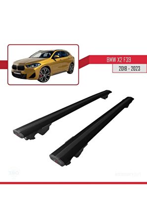 BMW X2 (F39) 2018 ve Sonrası ile uyumlu HOOK Model Anahtar Kilitli Ara Atkı Tavan Barı SİYAH