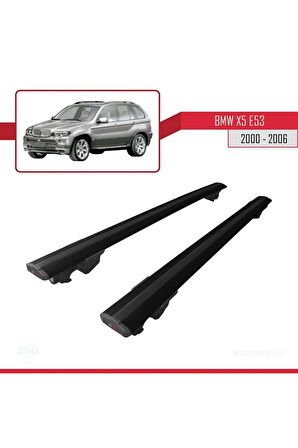 BMW X5 (E53) 2000-2006 Arası ile uyumlu HOOK Model Anahtar Kilitli Ara Atkı Tavan Barı SİYAH