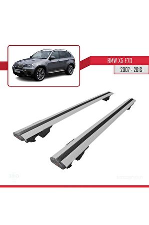 Bmw X5 (E70) 2007-2013 ve Arası ile uyumlu HOOK Model Anahtar Kilitli Ara Atkı Tavan Barı GRİ