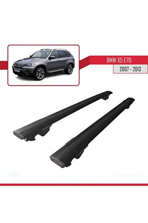 Bmw X5 (E70) 2007-2013 ve Arası ile uyumlu HOOK Model Anahtar Kilitli Ara Atkı Tavan Barı SİYAH