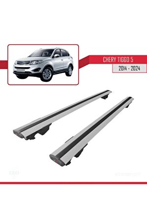 Chery Tiggo 5 2014 ve Sonrası ile uyumlu HOOK Model Anahtar Kilitli Ara Atkı Tavan Barı GRİ