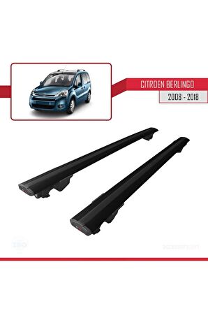 Citroen Berlingo 2008-2018 Arası ile uyumlu HOOK Model Anahtar Kilitli Ara Atkı Tavan Barı SİYAH