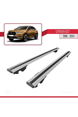 Citroen DS7 CROSSBACK 2018 ve Sonrası ile uyumlu HOOK Model Anahtar Kilitli Ara Atkı Tavan Barı GRİ