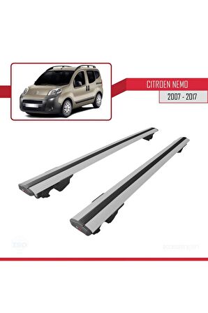 Citroen Nemo 2007-2017 Arası ile Uyumlu HOOK Model Anahtar Kilitli Ara Atkı Tavan Barı GRİ