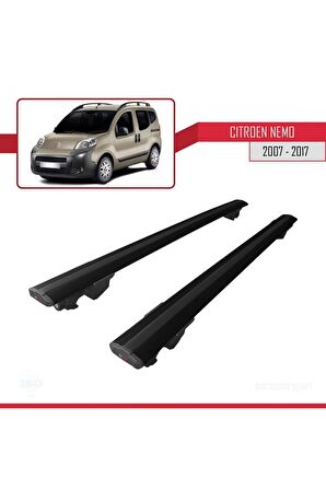 Citroen Nemo 2007-2017 Arası ile Uyumlu HOOK Model Anahtar Kilitli Ara Atkı Tavan Barı SİYAH