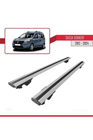 Dacia Dokker 2012 ve Sonrası ile uyumlu HOOK Model Anahtar Kilitli Ara Atkı Tavan Barı GRİ
