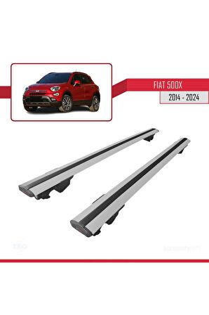 Fiat 500X 2014 ve Sonrası ile uyumlu HOOK Model Anahtar Kilitli Ara Atkı Tavan Barı GRİ