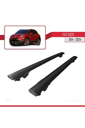 Fiat 500X 2014 ve Sonrası ile uyumlu HOOK Model Anahtar Kilitli Ara Atkı Tavan Barı SİYAH