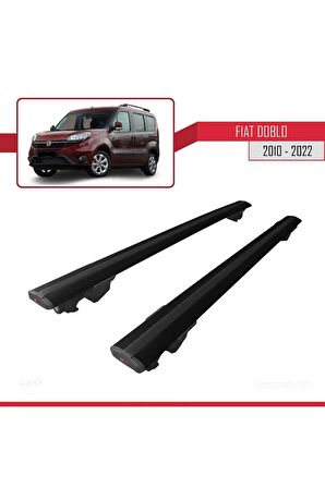 Fiat Doblo 2010-2022 Arası ile uyumlu HOOK Model Anahtar Kilitli Ara Atkı Tavan Barı SİYAH