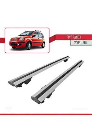 Fiat Panda 2003-2011 Arası ile uyumlu HOOK Model Anahtar Kilitli Ara Atkı Tavan Barı GRİ