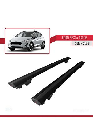 Ford Fiesta ACTIVE 2018-2023 Arası ile uyumlu HOOK Model Anahtar Kilitli Ara Atkı Tavan Barı SİYAH