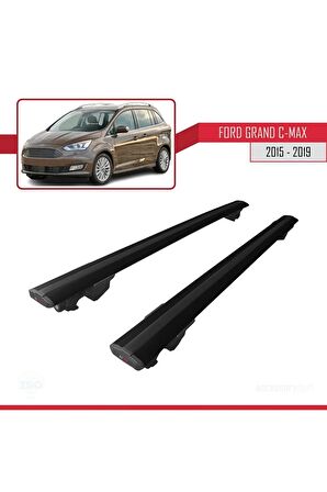 Ford Grand C-Max 2015-2019 Arası ile uyumlu HOOK Model Anahtar Kilitli Ara Atkı Tavan Barı SİYAH