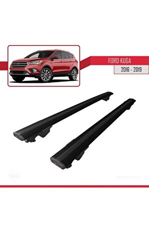Ford Kuga 2016-2019 Arası ile uyumlu HOOK Model Anahtar Kilitli Ara Atkı Tavan Barı SİYAH