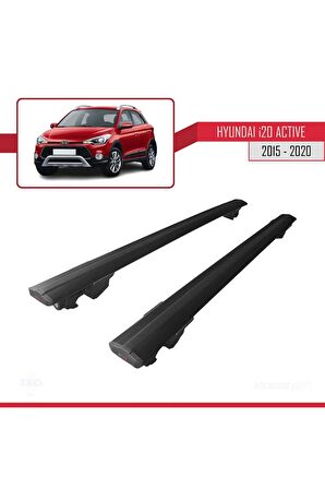 Hyundai i20 Active 2015-2020 Arası ile uyumlu HOOK Model Anahtar Kilitli Ara Atkı Tavan Barı SİYAH