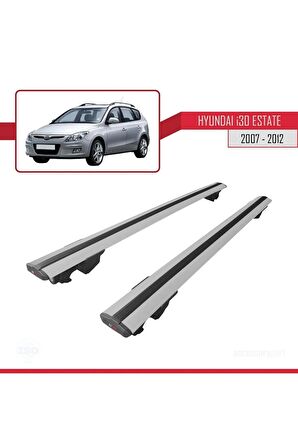Hyundai İ30 ESTATE 2007-2012 Arası ile uyumlu HOOK Model Anahtar Kilitli Ara Atkı Tavan Barı GRİ