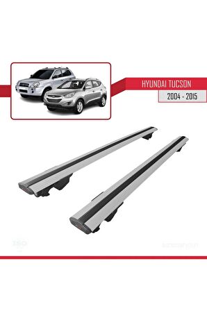 Hyundai Tucson 2004-2015 Arası ile uyumlu HOOK Model Anahtar Kilitli Ara Atkı Tavan Barı GRİ