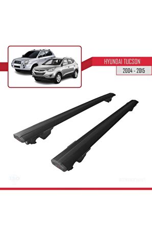 Hyundai Tucson 2004-2015 Arası ile uyumlu HOOK Model Anahtar Kilitli Ara Atkı Tavan Barı SİYAH