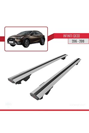 İnfiniti QX30 2016-2019 Arası ile uyumlu HOOK Model Anahtar Kilitli Ara Atkı Tavan Barı GRİ