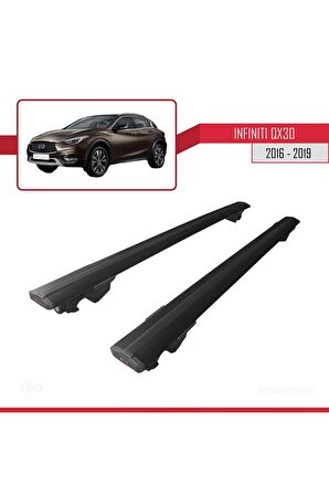 İnfiniti QX30 2016-2019 Arası ile uyumlu HOOK Model Anahtar Kilitli Ara Atkı Tavan Barı SİYAH