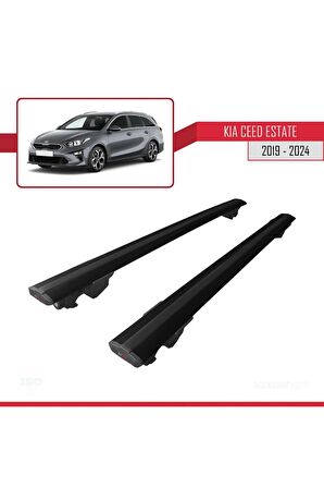 Kia Ceed  SW 2019 ve Sonrası ile uyumlu HOOK Model Anahtar Kilitli Ara Atkı Tavan Barı SİYAH
