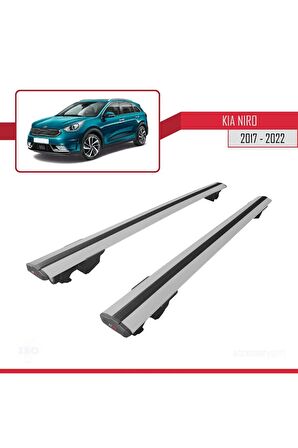 Kia Niro 2017-2022 Arası ile uyumlu HOOK Model Anahtar Kilitli Ara Atkı Tavan Barı GRİ