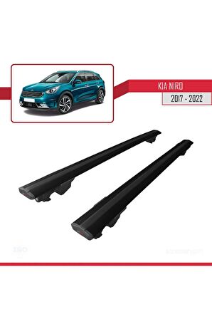 Kia Niro  2017-2022 Arası ile uyumlu HOOK Model Anahtar Kilitli Ara Atkı Tavan Barı SİYAH