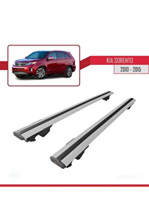 Kia Sorento 2010-2015 Arası ile uyumlu HOOK Model Anahtar Kilitli Ara Atkı Tavan Barı GRİ