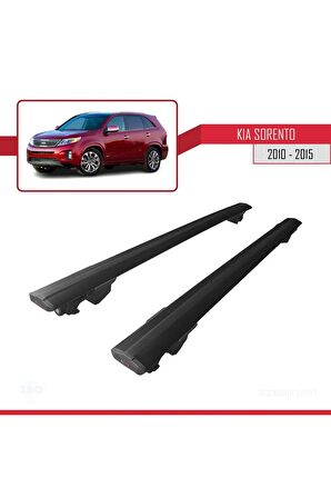 Kia Sorento 2010-2015 Arası ile uyumlu HOOK Model Anahtar Kilitli Ara Atkı Tavan Barı SİYAH