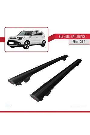 Kia Soul  2014-2019 Arası ile uyumlu HOOK Model Anahtar Kilitli Ara Atkı Tavan Barı SİYAH