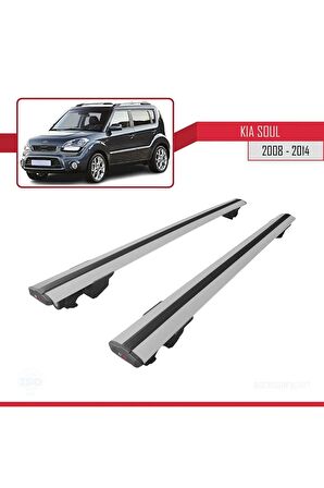 Kia Soul 2008-2014 Arası ile uyumlu HOOK Model Anahtar Kilitli Ara Atkı Tavan Barı GRİ