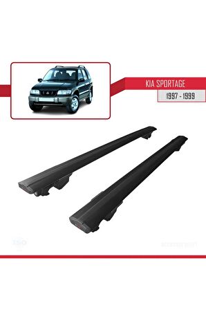 Kia Sportage 1997-1999 Arası ile uyumlu HOOK Model Anahtar Kilitli Ara Atkı Tavan Barı SİYAH