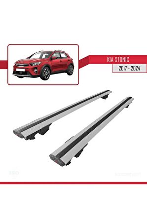 Kia Stonic 2017 ve Sonrası ile uyumlu HOOK Model Anahtar Kilitli Ara Atkı Tavan Barı GRİ