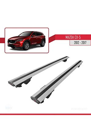 Mazda CX-5 2012-2017 Arası ile uyumlu HOOK Model Anahtar Kilitli Ara Atkı Tavan Barı GRİ