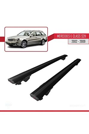 Mercedes E Class (W211) SW 2002-2009 Arası  HOOK Model Anahtar Kilitli Ara Atkı Tavan Barı SİYAH