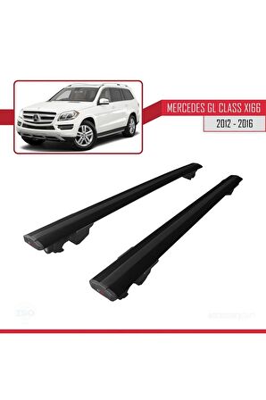 Mercedes GL (X166) 2012-2016 Arası ile uyumlu HOOK Model Anahtar Kilitli Ara Atkı Tavan Barı SİYAH