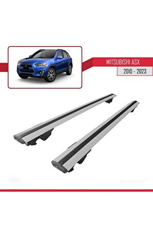 Mitsubishi ASX / RVR 2010-2023 Arası ile uyumlu HOOK Model Anahtar Kilitli Ara Atkı Tavan Barı GRİ