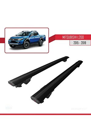 Mitsubishi L200 2015-2019 Arası ile uyumlu HOOK Model Anahtar Kilitli Ara Atkı Tavan Barı SİYAH