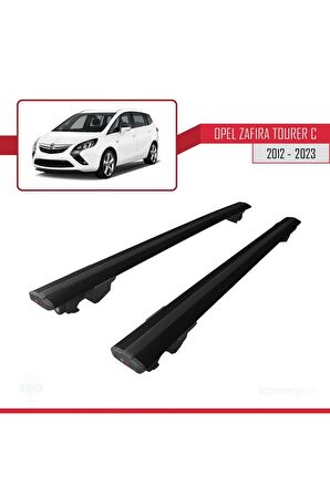 Opel Zafira Tourer C 2012-2019 Arası ile Uyumlu HOOK Model Anahtar Kilitli Ara Atkı Tavan Barı SİYAH