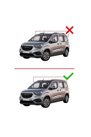 Opel Combo (E) Life 2023 2024 HOOK Model Anahtar Kilitli Ara Atkı Tavan Barı SİYAH