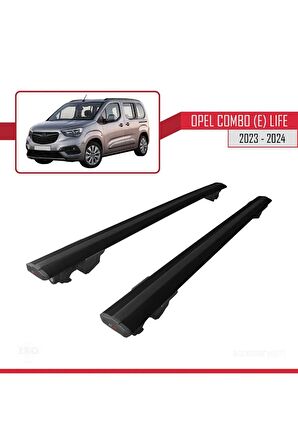 Opel Combo (E) Life 2023 2024 HOOK Model Anahtar Kilitli Ara Atkı Tavan Barı SİYAH