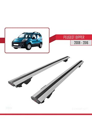 Peugeot Bipper 2008-2016 Arası ile uyumlu HOOK Model Anahtar Kilitli Ara Atkı Tavan Barı GRİ