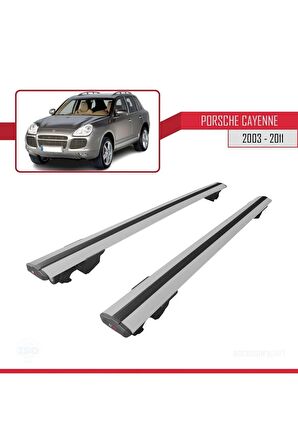 Porsche Cayenne 2003-2011 Arası ile uyumlu HOOK Model Anahtar Kilitli Ara Atkı Tavan Barı GRİ