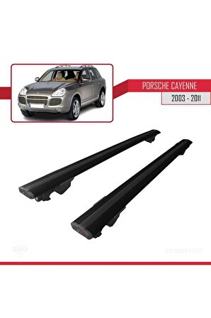 Porsche Cayenne 2003-2011 Arası ile uyumlu HOOK Model Anahtar Kilitli Ara Atkı Tavan Barı SİYAH