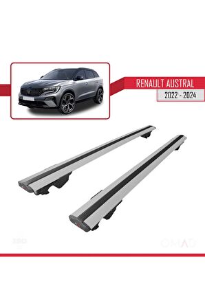 Renault Austral 2022 ve Sonrası ile uyumlu HOOK Model Anahtar Kilitli Ara Atkı Tavan Barı GRİ