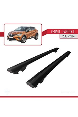 Renault Captur II 2019 ve Sonrası ile Uyumlu HOOK Model Anahtar Kilitli Ara Atkı Tavan Barı SİYAH