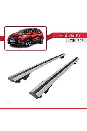 Renault Kadjar 2016-2022 Arası ile uyumlu HOOK Model Anahtar Kilitli Ara Atkı Tavan Barı GRİ