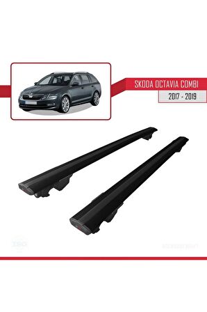 Skoda Octavia COMBI 2017-2019 Arası ile uyumlu HOOK Model Anahtar Kilitli Ara Atkı Tavan Barı SİYAH