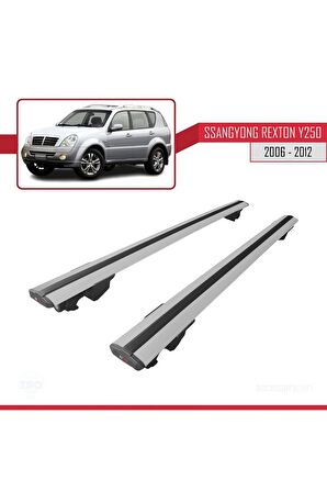 Ssangyong Rexton 2006-2012 Arası ile uyumlu HOOK Model Anahtar Kilitli Ara Atkı Tavan Barı GRİ